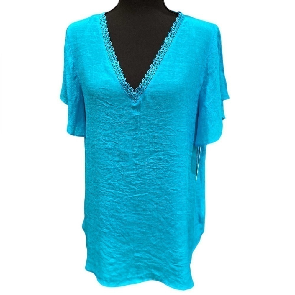 COUNTERPARTS Turquoise Top Size Large